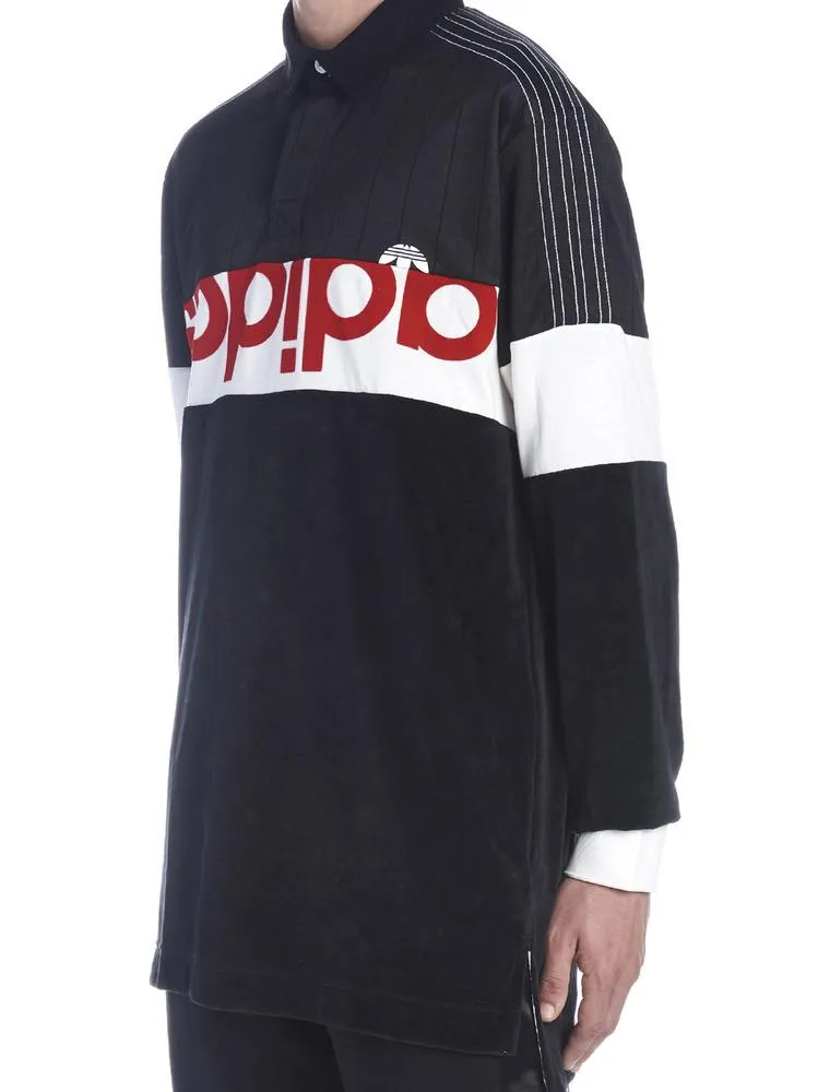 Adidas Originals By Alexander Wang Logo Long-Sleeved Polo Shirt