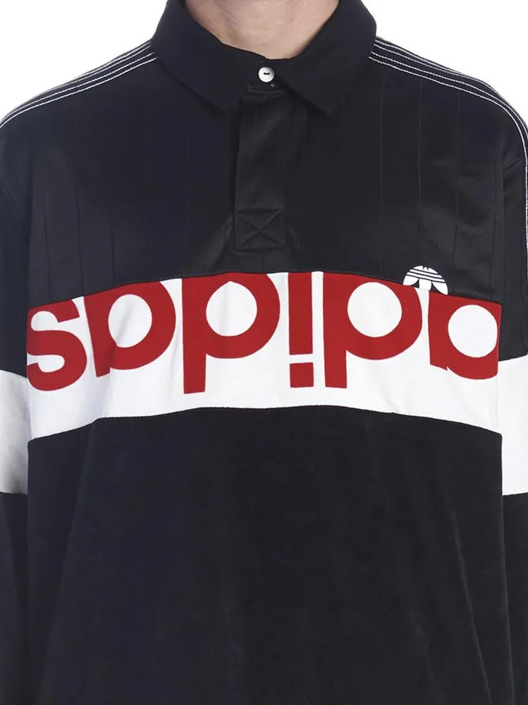Adidas Originals By Alexander Wang Logo Long-Sleeved Polo Shirt