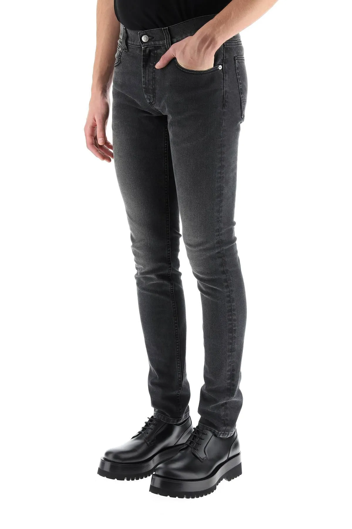 Alexander McQueen Logo Embroidered Skinny Jeans