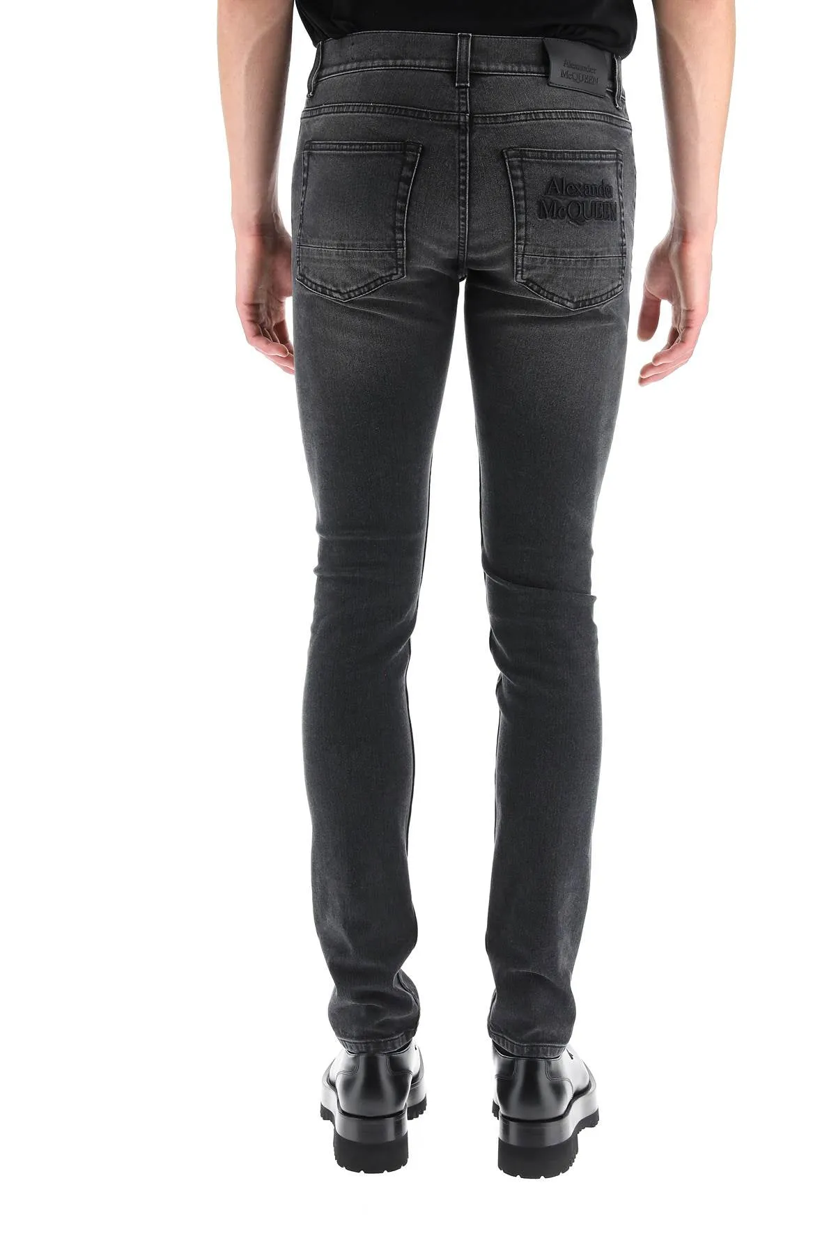 Alexander McQueen Logo Embroidered Skinny Jeans
