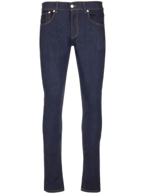 Alexander McQueen Logo Embroidered Straight Leg Jeans