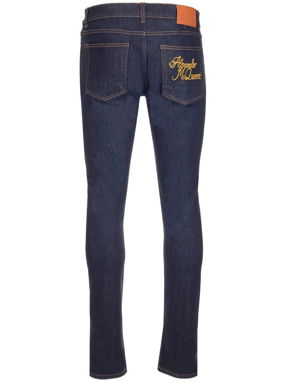 Alexander McQueen Logo Embroidered Straight Leg Jeans