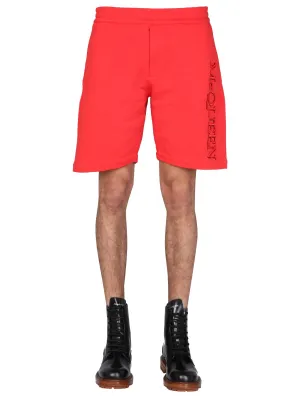 Alexander McQueen Logo Embroidered Sweat Shorts