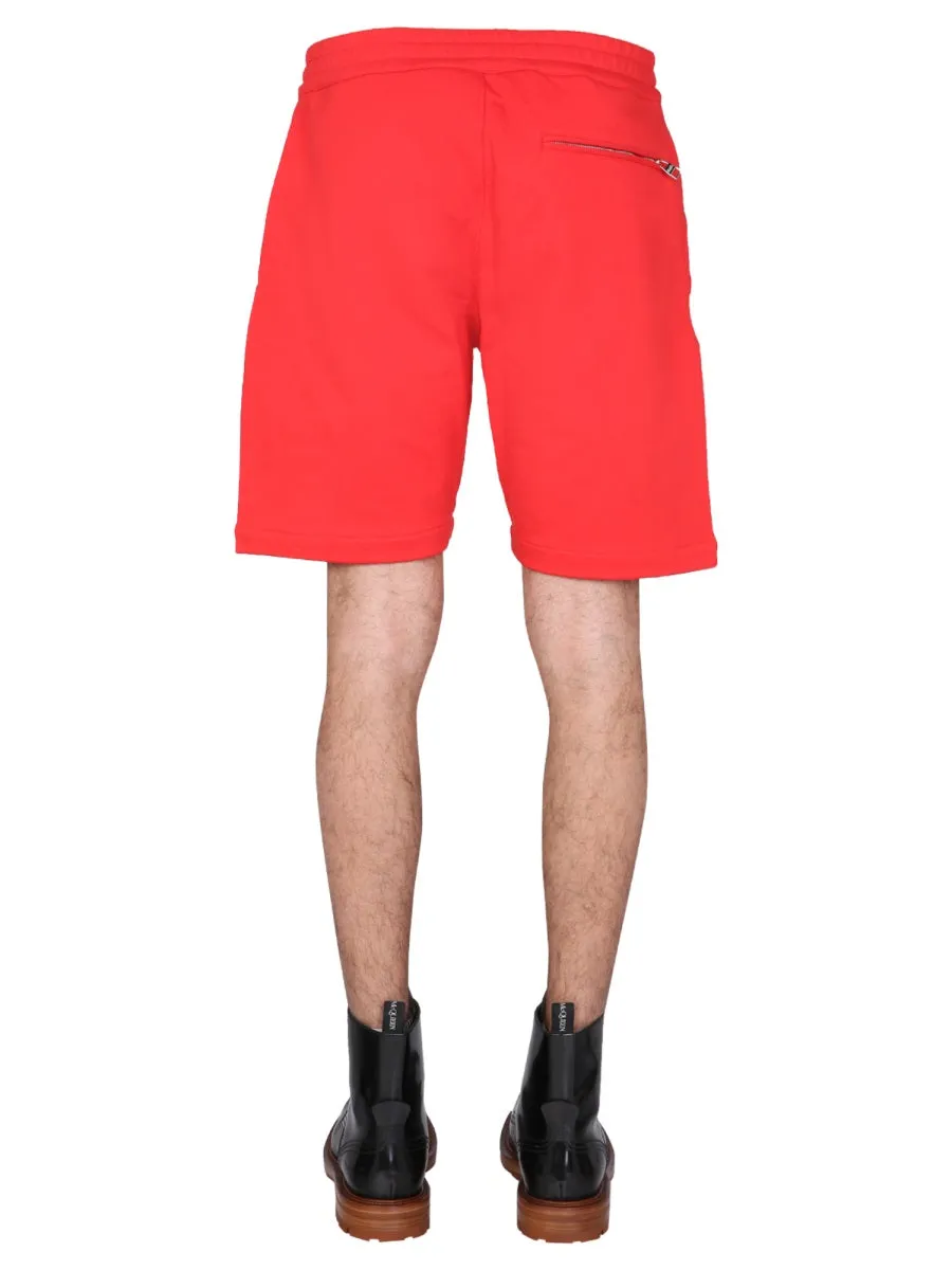Alexander McQueen Logo Embroidered Sweat Shorts