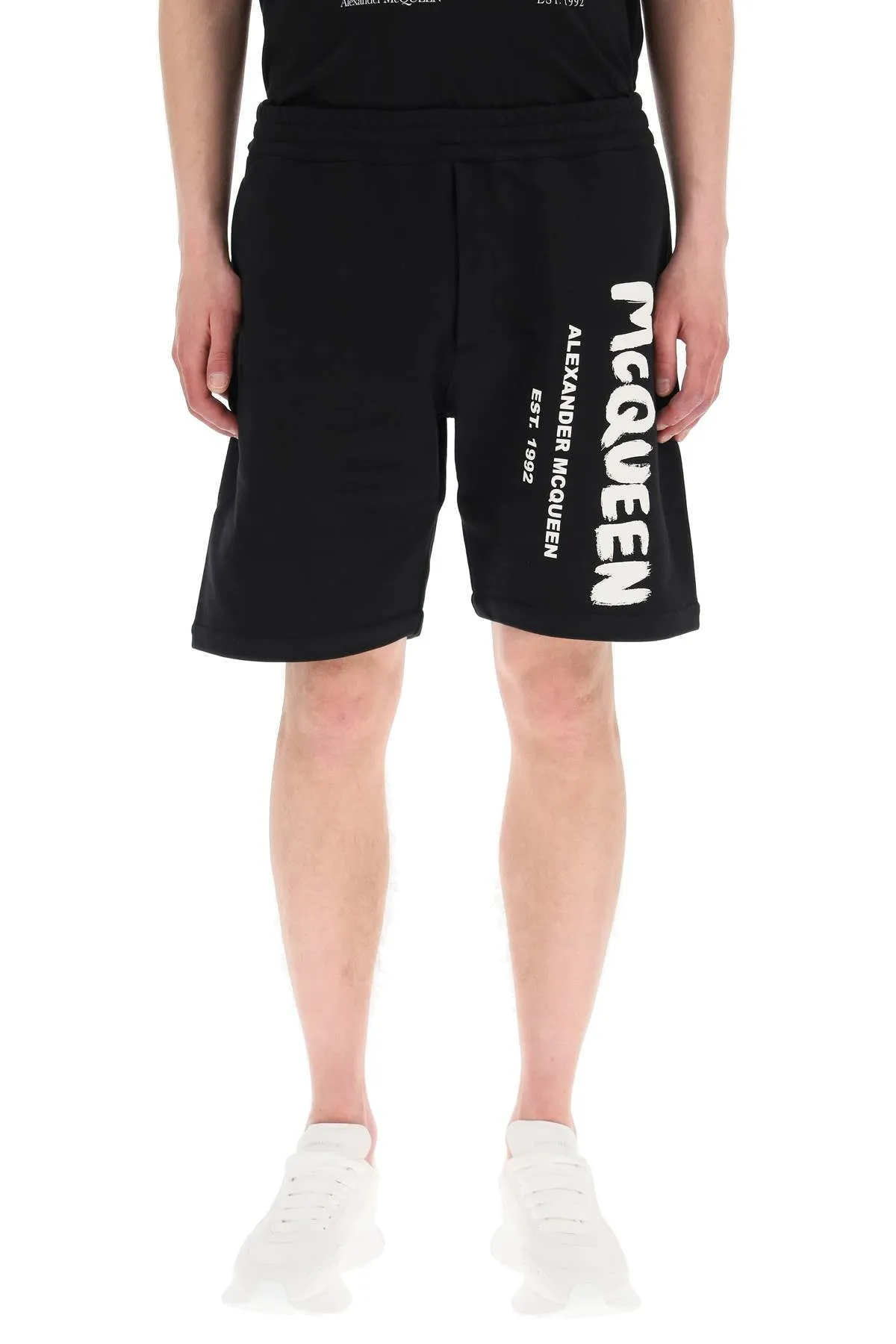 Alexander McQueen Logo Graffiti Bermuda Shorts