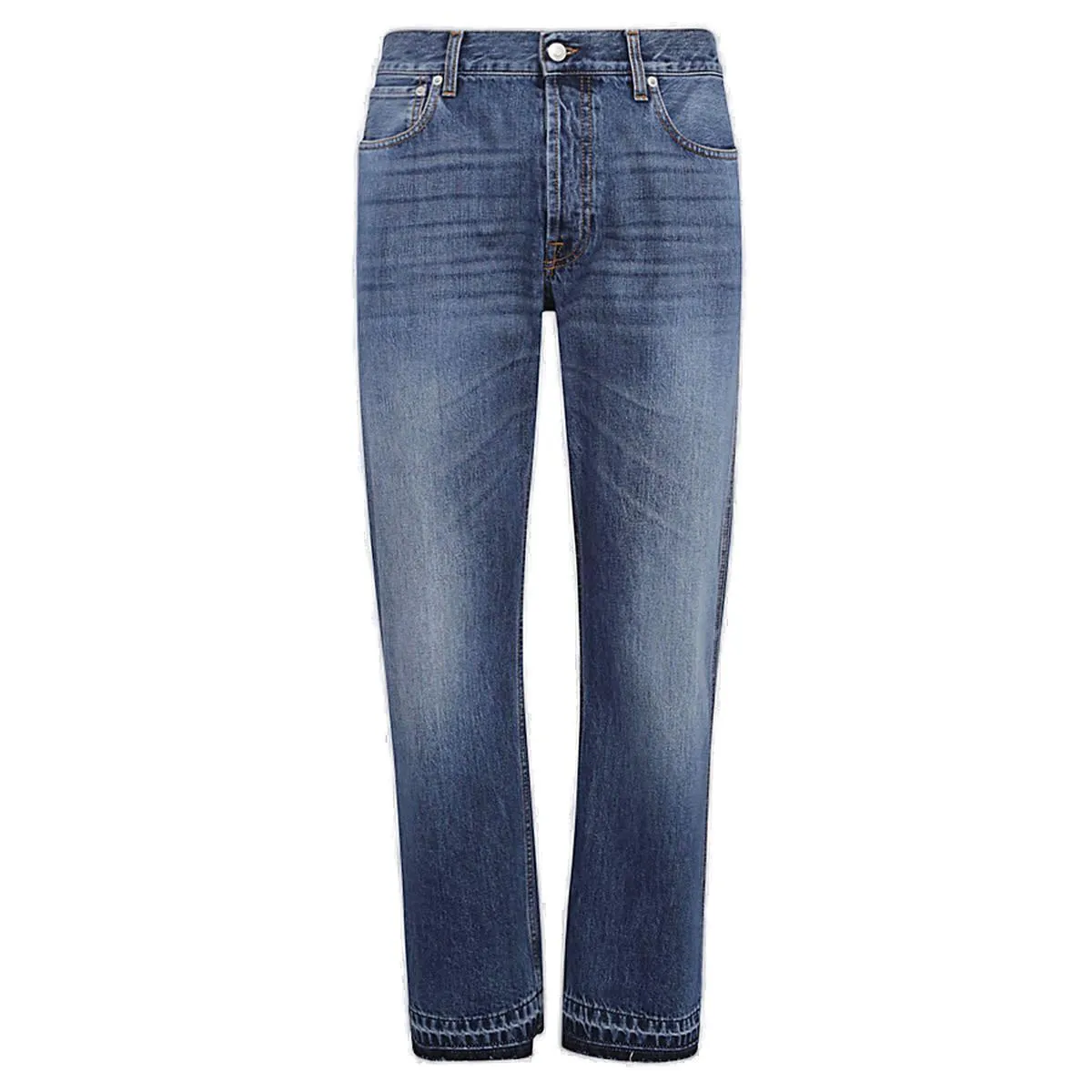 Alexander McQueen Logo Patch Wide Leg Jeans
