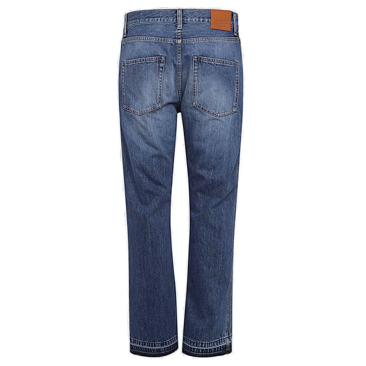 Alexander McQueen Logo Patch Wide Leg Jeans
