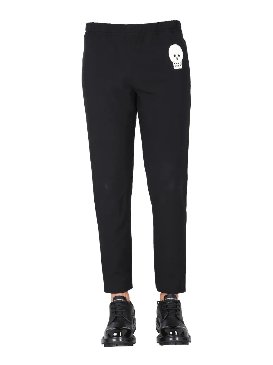 Alexander McQueen Skull Embroidered Straight-Leg Pants