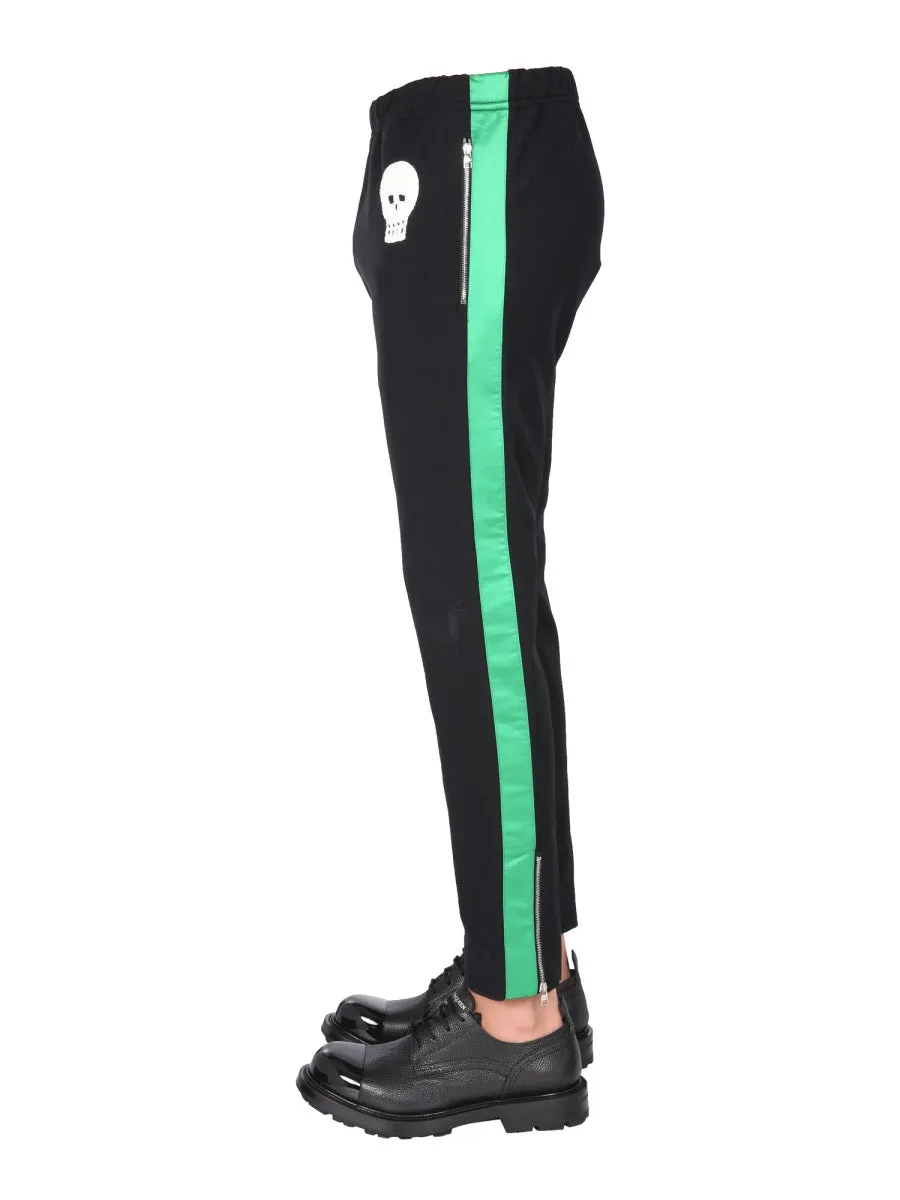 Alexander McQueen Skull Embroidered Straight-Leg Pants