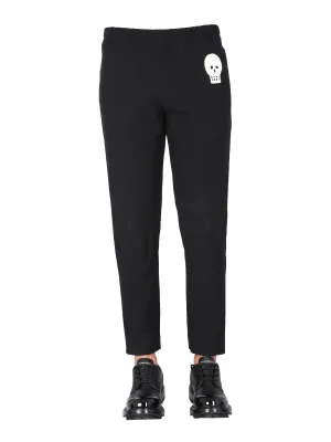 Alexander McQueen Skull Embroidered Straight-Leg Pants
