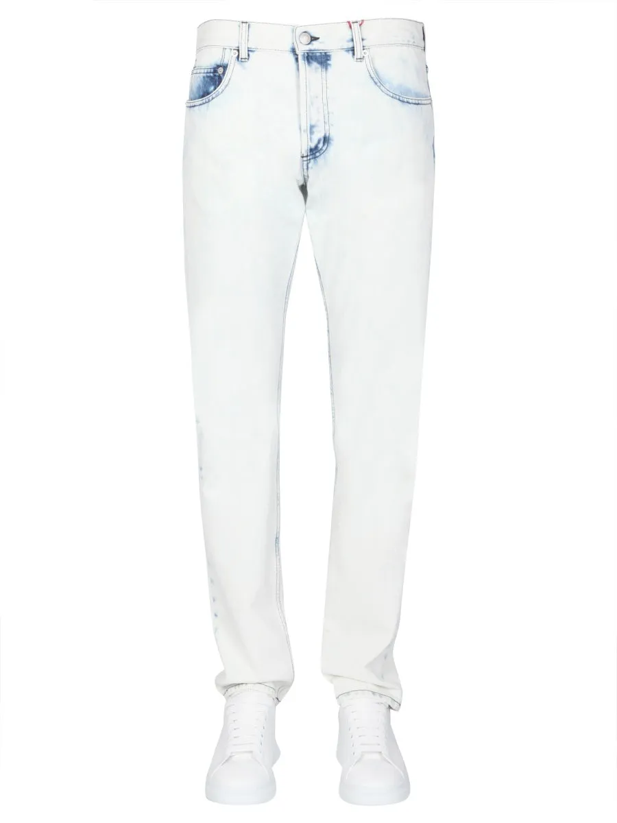 Alexander McQueen Straight-Leg Acid Wash Jeans
