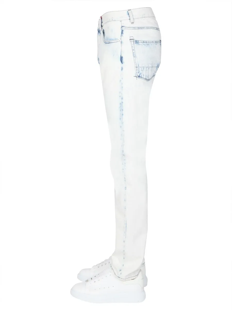 Alexander McQueen Straight-Leg Acid Wash Jeans