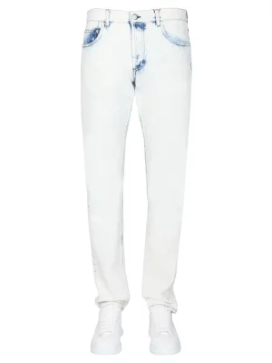 Alexander McQueen Straight-Leg Acid Wash Jeans