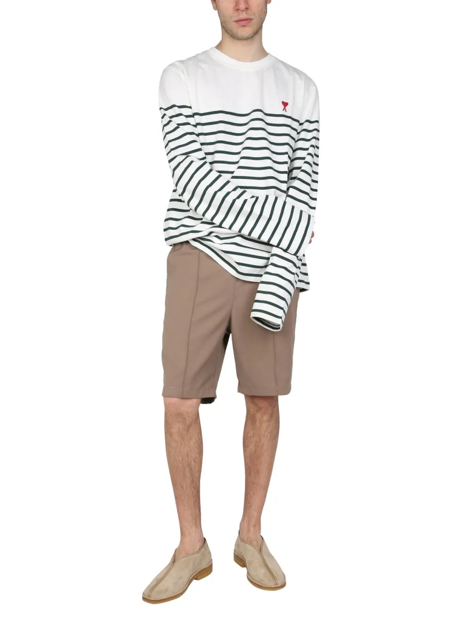 AMI Pleat Detailed Bermuda Shorts