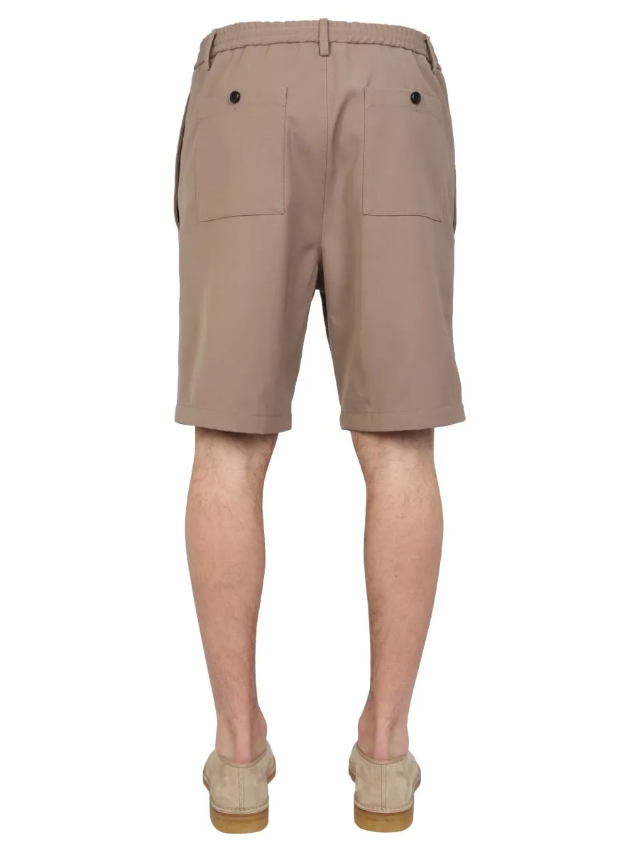 AMI Pleat Detailed Bermuda Shorts