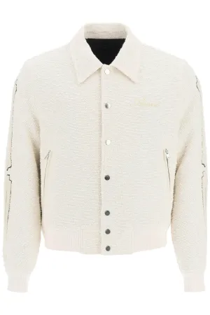 Amiri Logo Embroidered Clasp Fastened Bomber Jacket