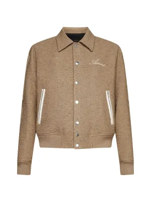 Amiri Logo Embroidered Clasp Fastened Bomber Jacket