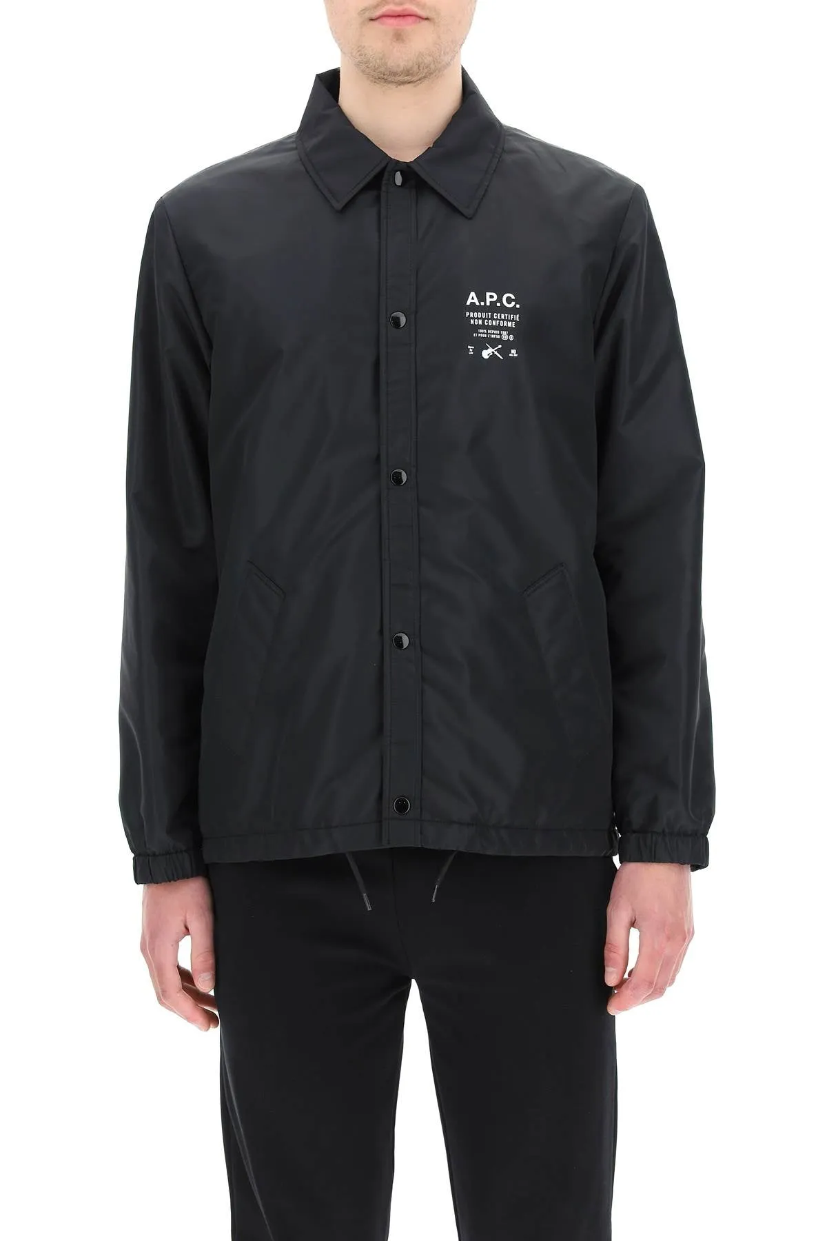 A.P.C. Logo Print Zipped Jacket