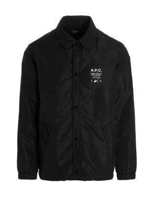 A.P.C. Logo Print Zipped Jacket