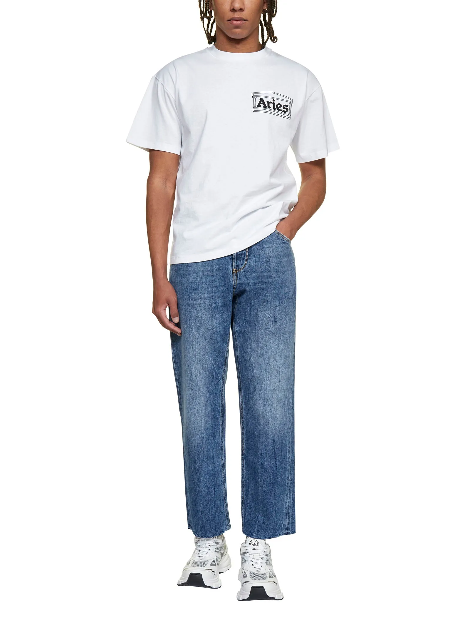 Aries Logo Printed Crewneck T-Shirt