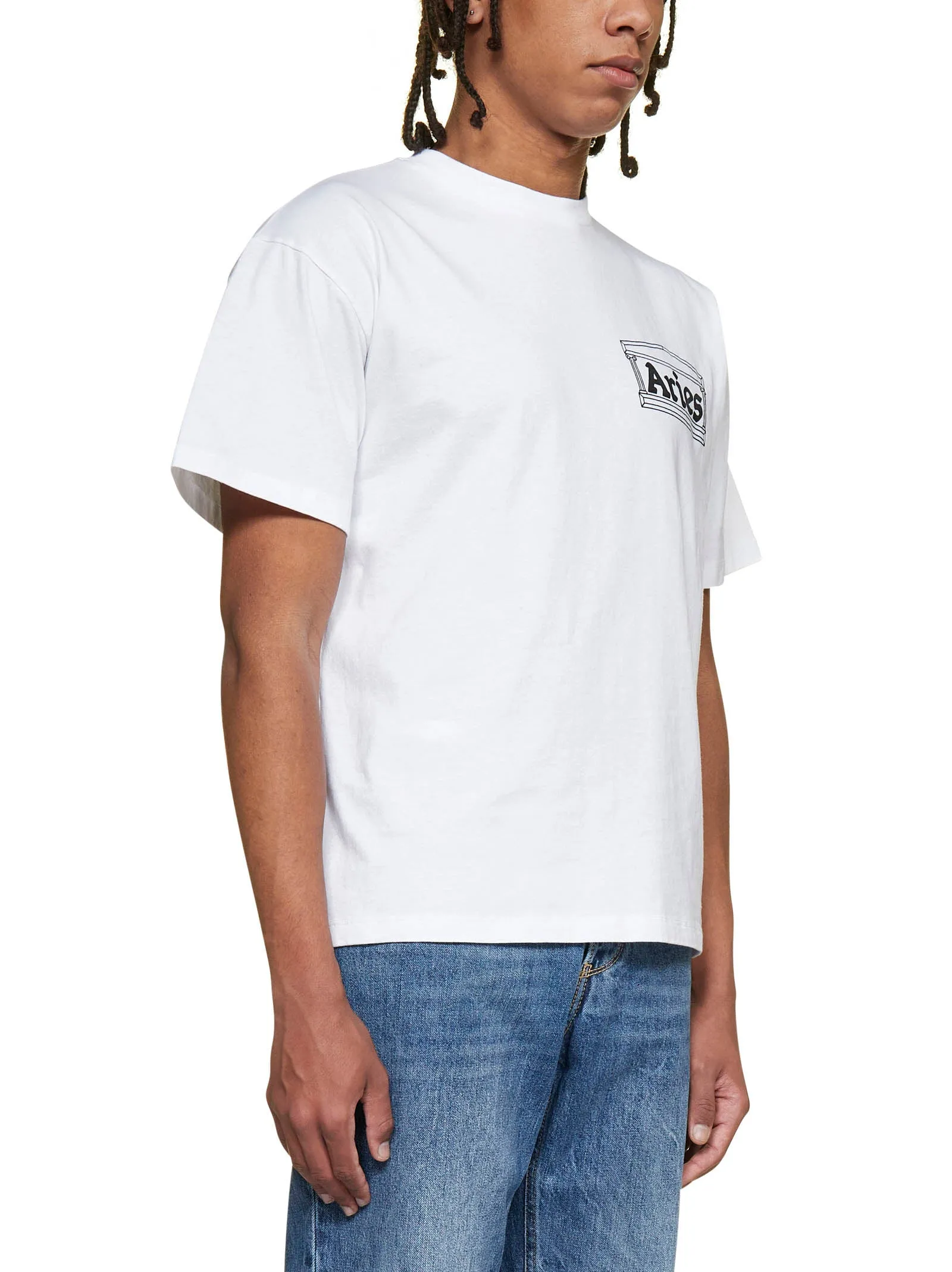 Aries Logo Printed Crewneck T-Shirt