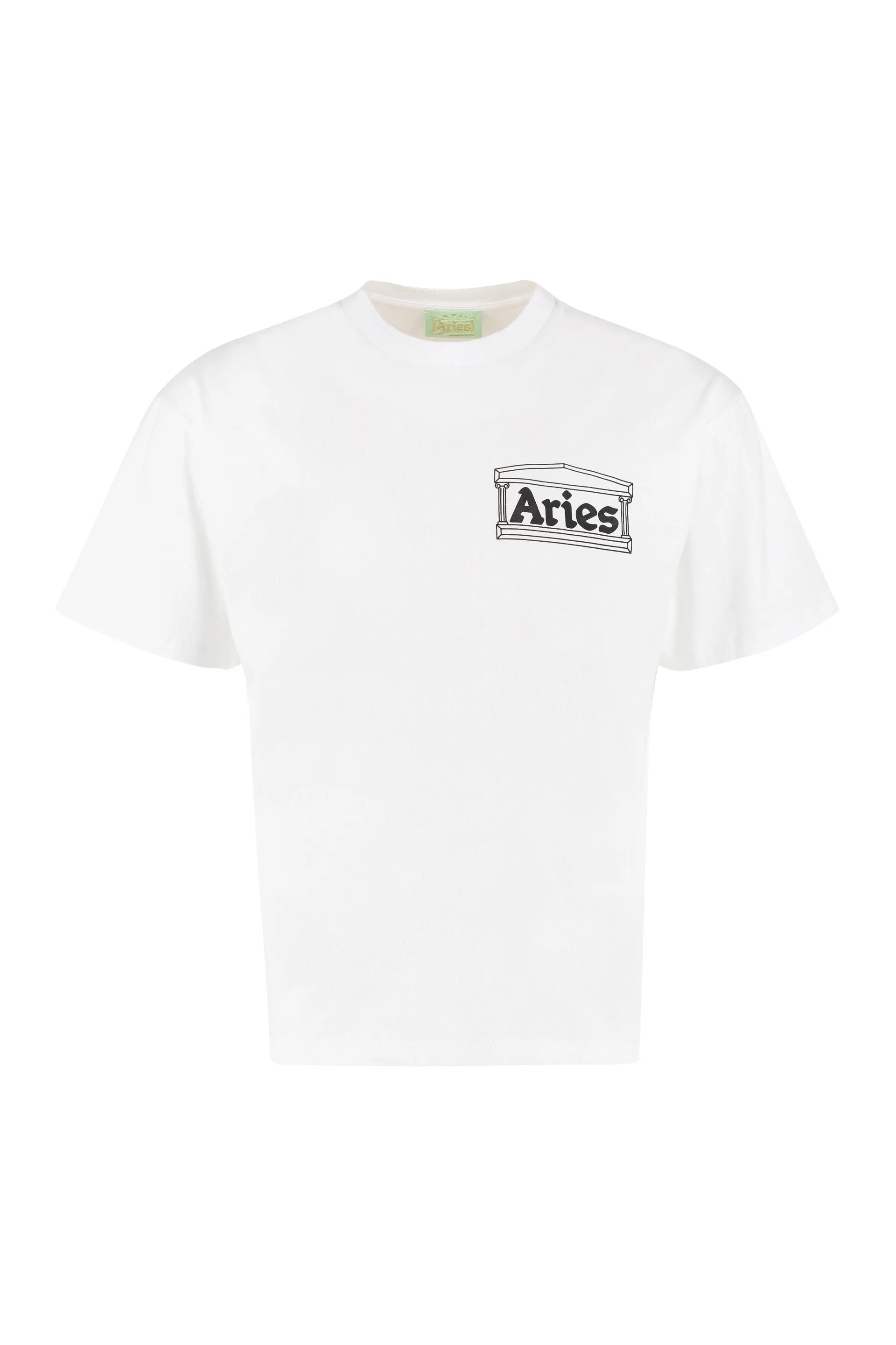 Aries Logo Printed Crewneck T-Shirt