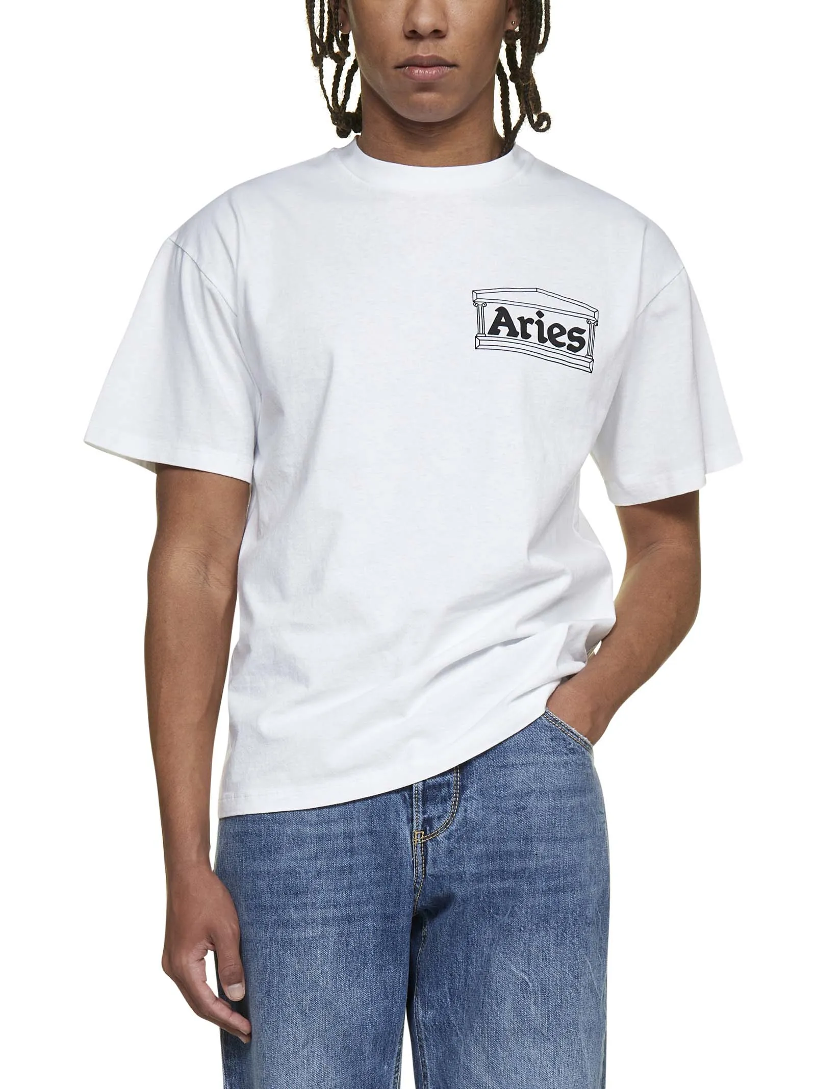 Aries Logo Printed Crewneck T-Shirt