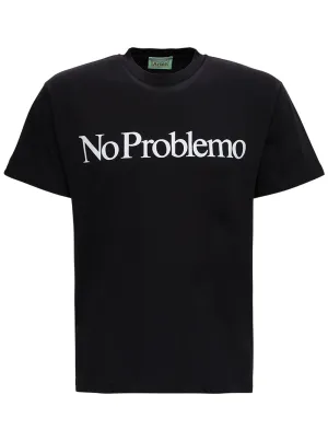 Aries No Problemo Slogan Printed Crewneck T-Shirt