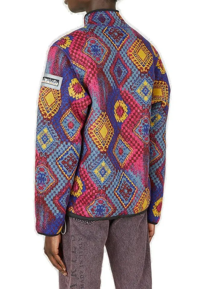 Aries Persian Fleece Zip Up High Neck Jacket