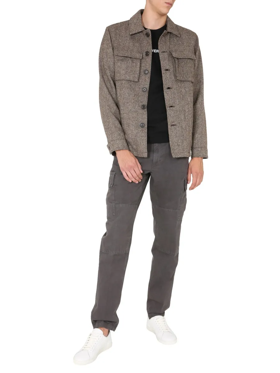 Aspesi Herringbone Patch-Pocket Jacket