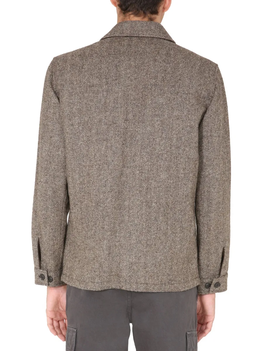 Aspesi Herringbone Patch-Pocket Jacket