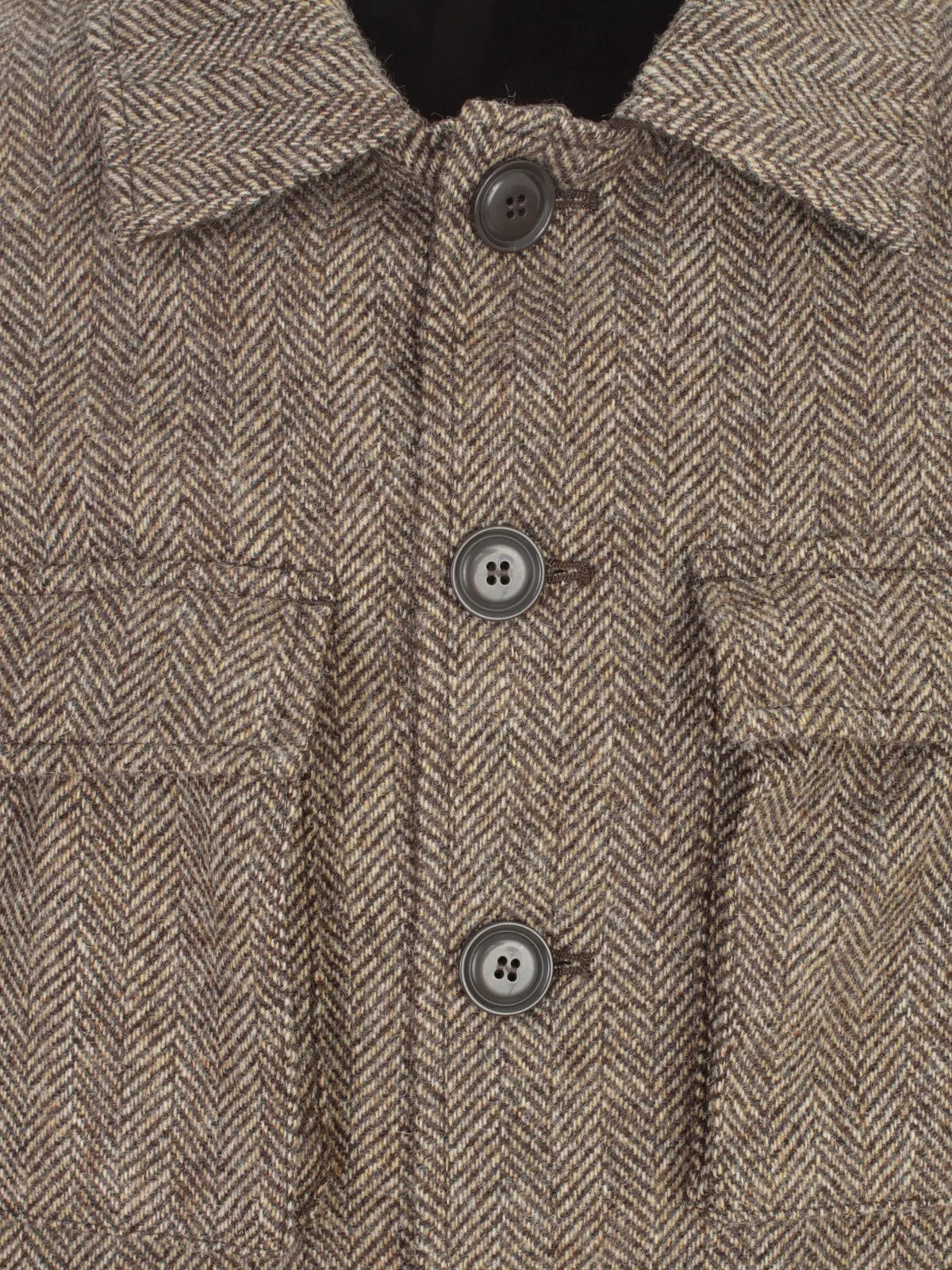 Aspesi Herringbone Patch-Pocket Jacket