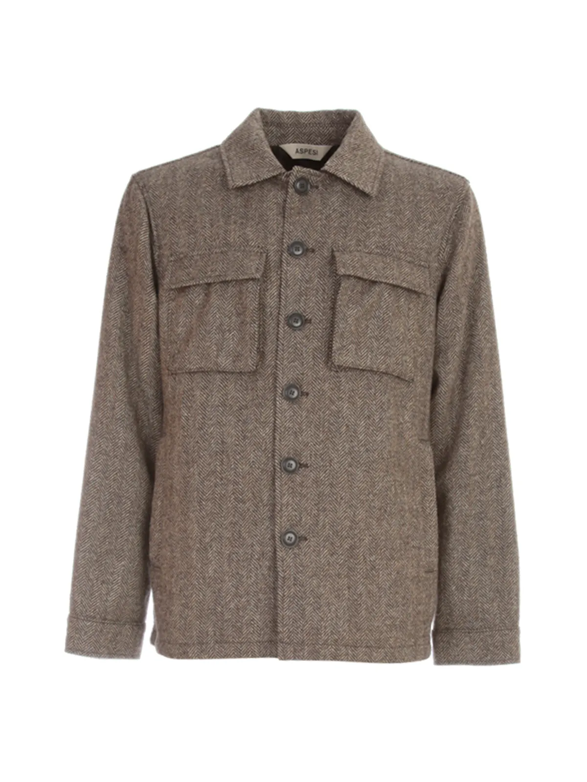 Aspesi Herringbone Patch-Pocket Jacket