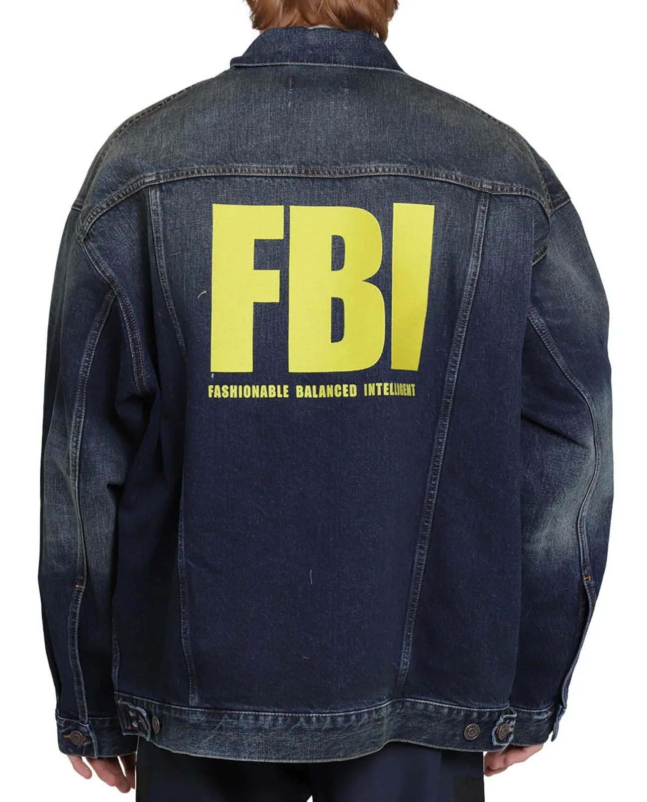 Balenciaga Logo Embroidered Denim Jacket