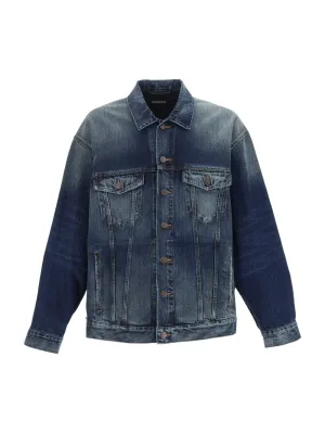 Balenciaga Logo Embroidered Denim Jacket