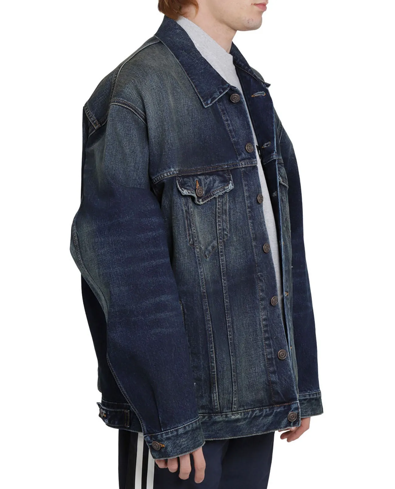 Balenciaga Logo Embroidered Denim Jacket