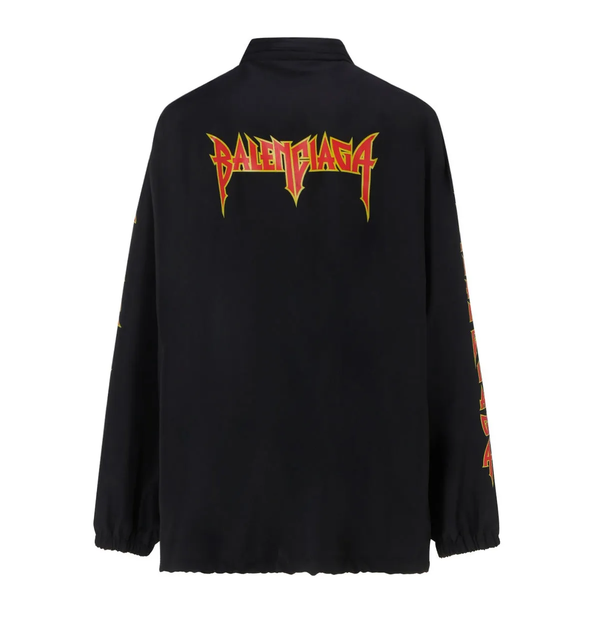 Balenciaga Logo Printed Buttoned Drawstring Windbreaker Jacket