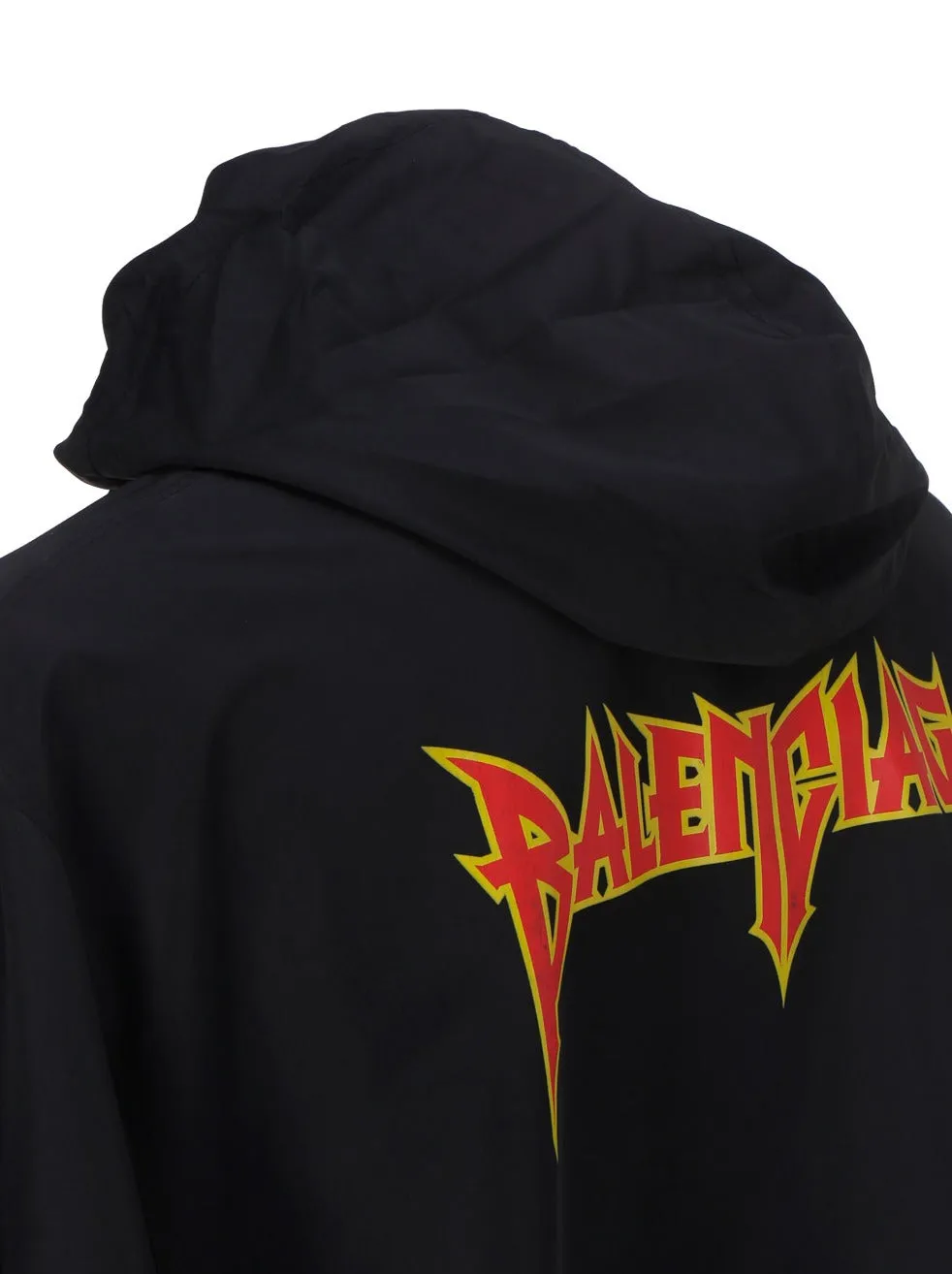 Balenciaga Logo Printed Buttoned Drawstring Windbreaker Jacket