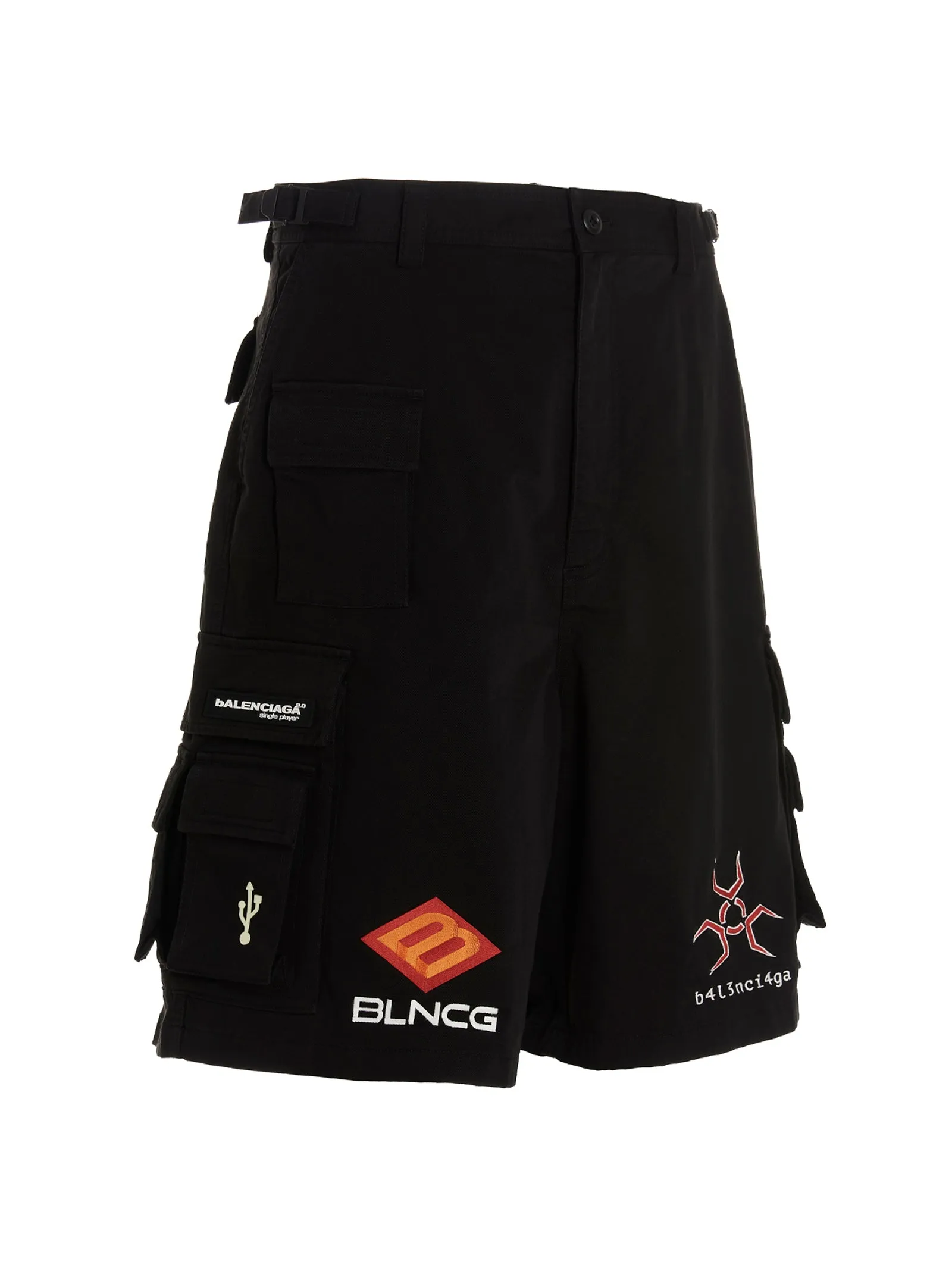 Balenciaga Logo Wide-Leg Shorts