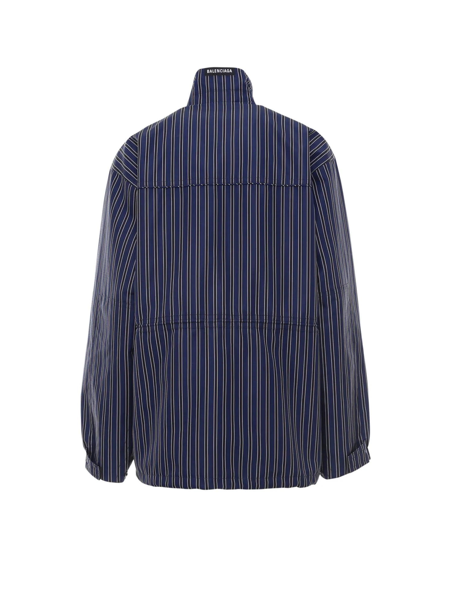 Balenciaga Striped High-Neck Jacket