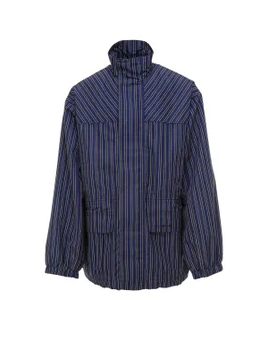 Balenciaga Striped High-Neck Jacket