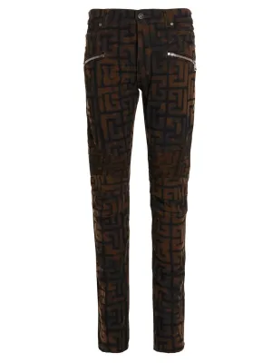 Balmain Allover Logo Printed Jeans