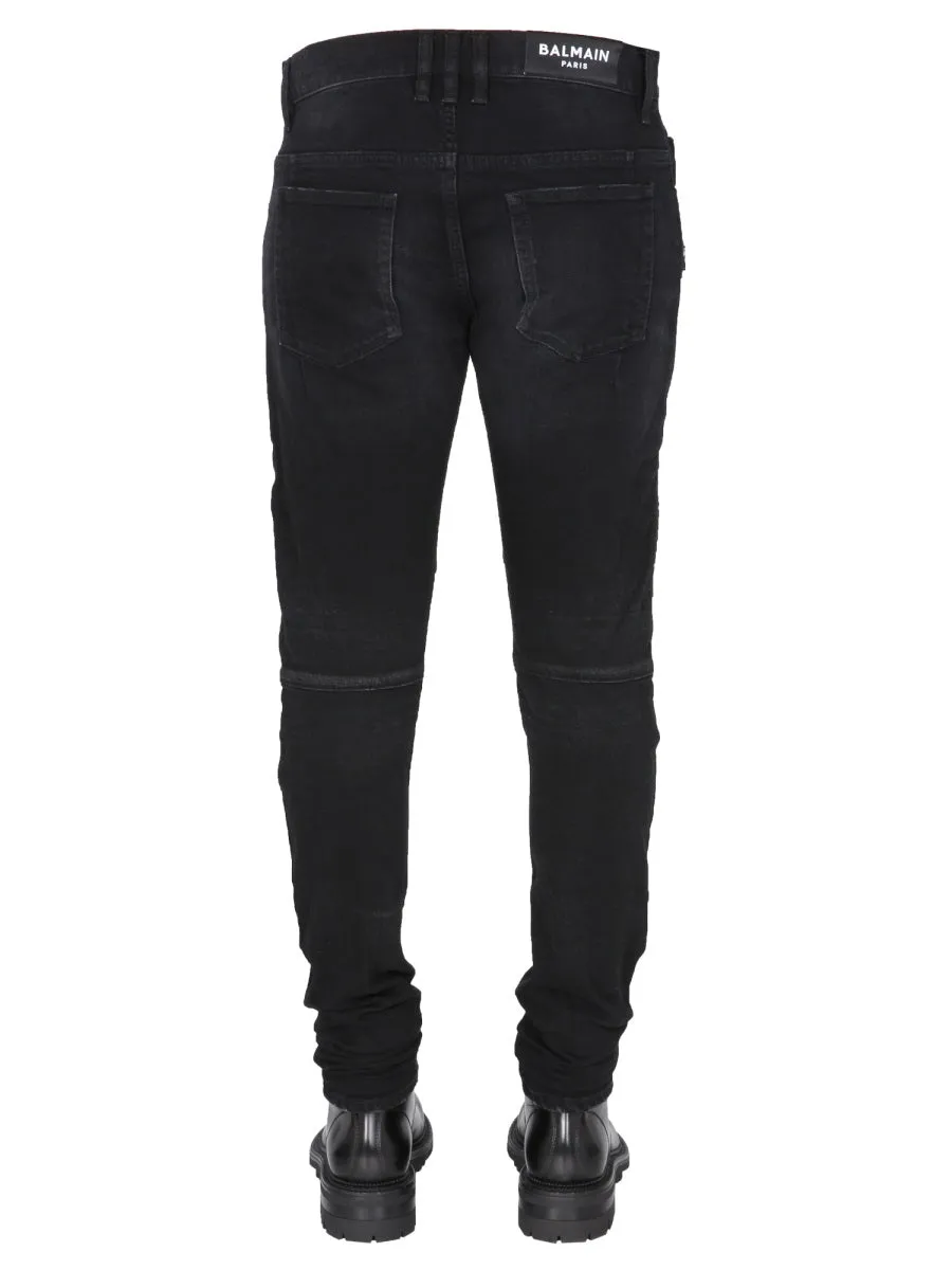Balmain Distressed Slim-Fit Jeans