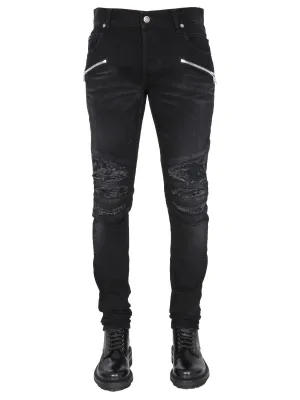 Balmain Distressed Slim-Fit Jeans