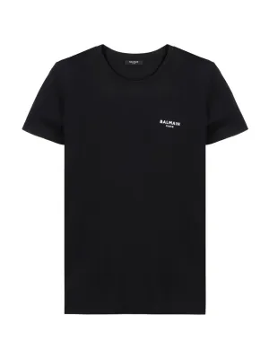 Balmain Flocked Logo Crewneck T-Shirt