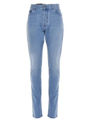 Balmain Monogram Logo Slim-Fit Jeans