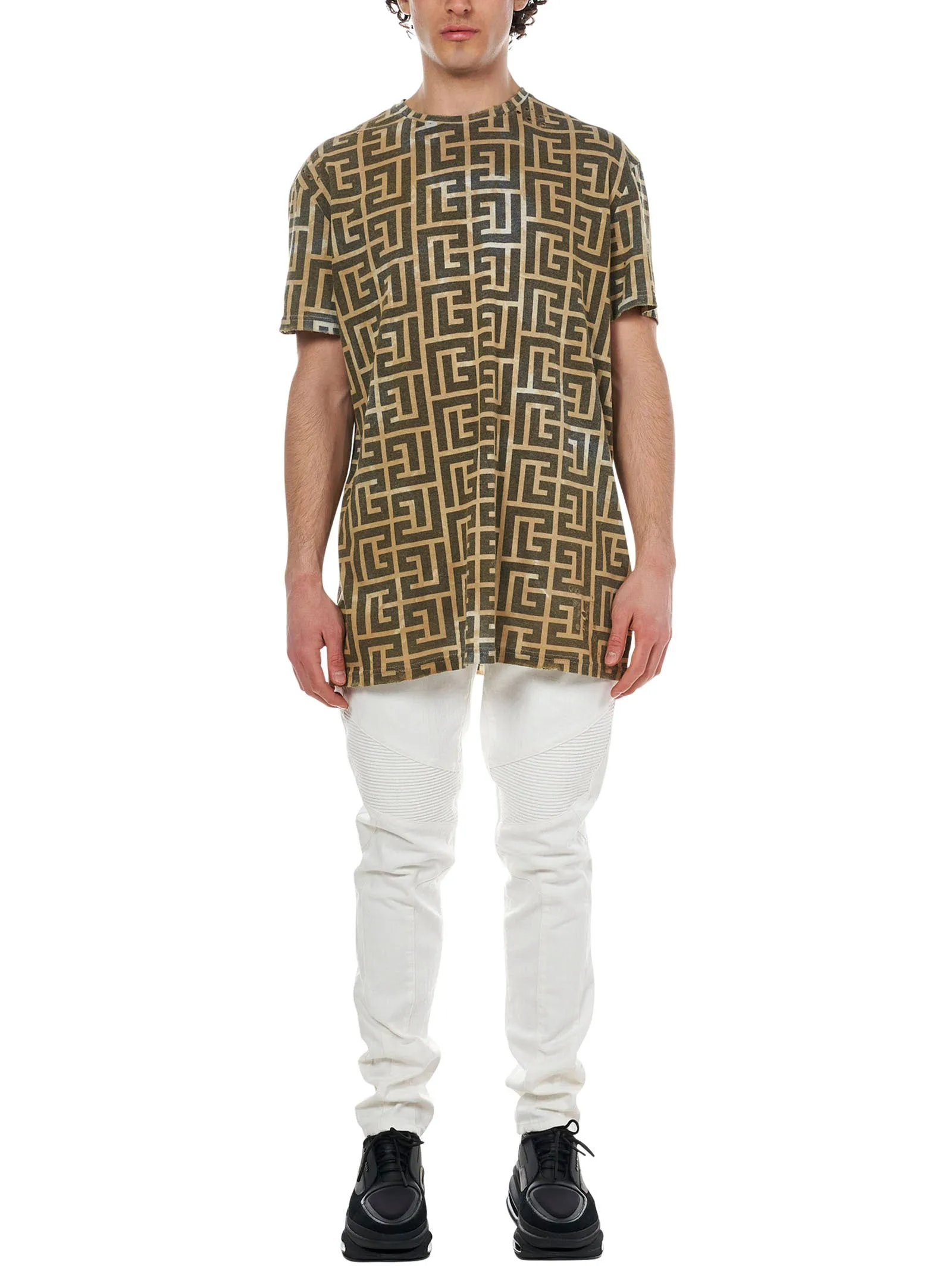 Balmain Monogram Printed Crewneck T-Shirt