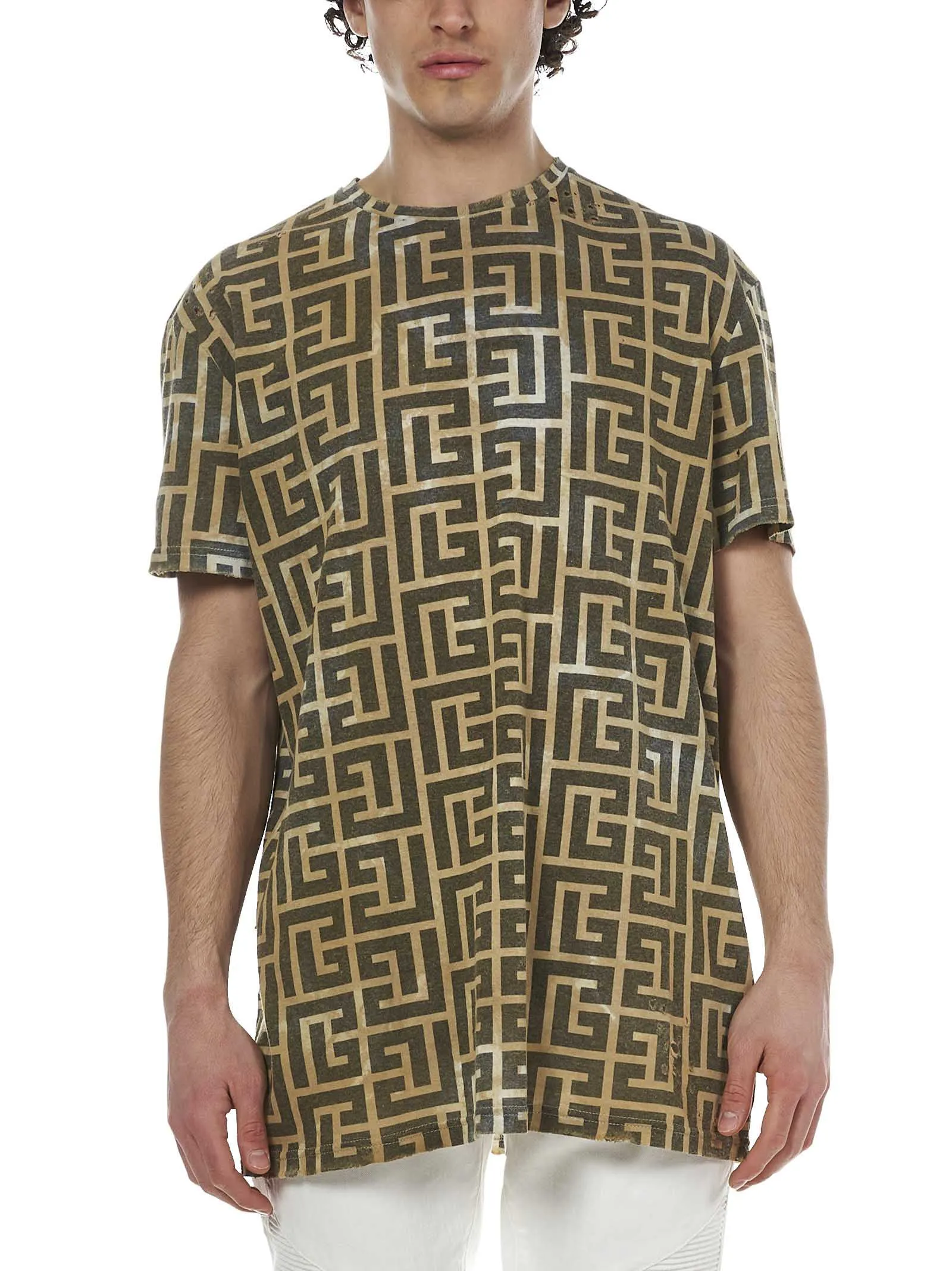 Balmain Monogram Printed Crewneck T-Shirt