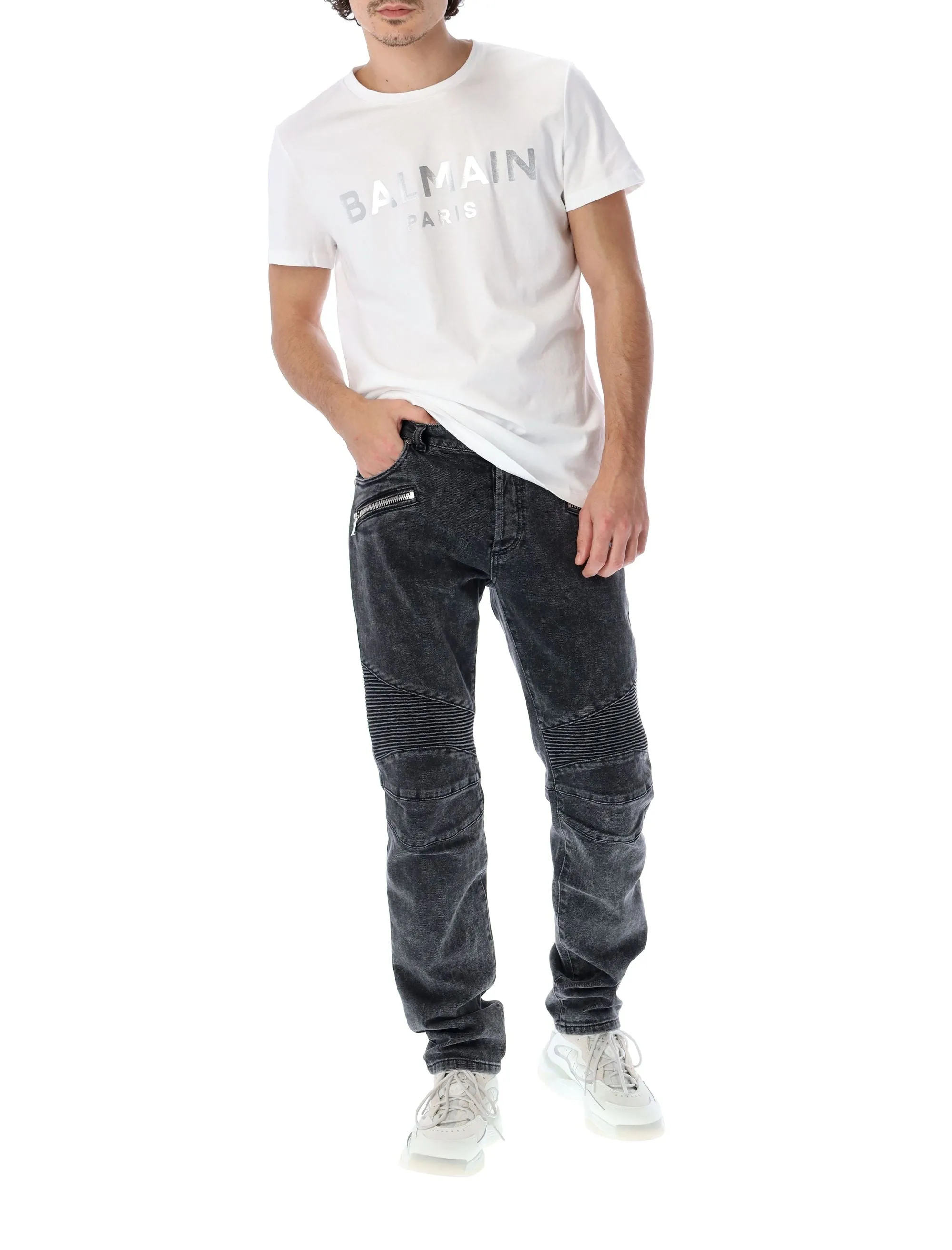 Balmain Ribbed Tapered Leg Jeans
