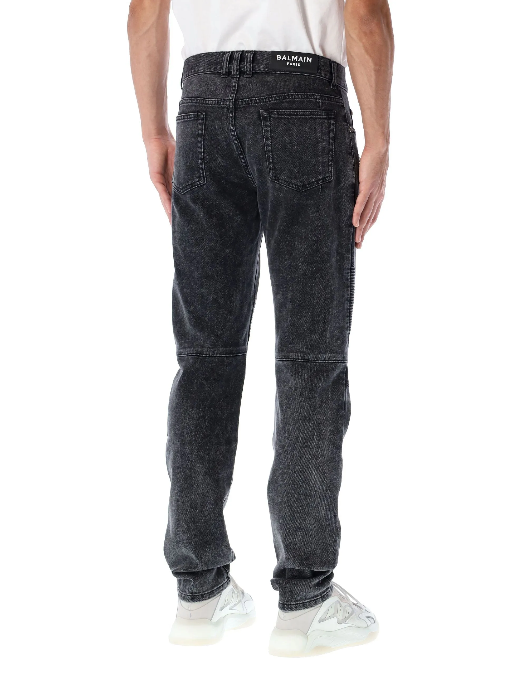 Balmain Ribbed Tapered Leg Jeans